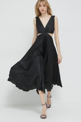 Abercrombie & Fitch rochie culoarea negru, maxi, evazati