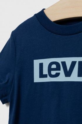 Levi's tricou de bumbac pentru copii culoarea albastru marin, cu imprimeu