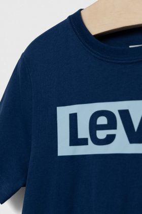 Levi's tricou de bumbac pentru copii culoarea albastru marin, cu imprimeu