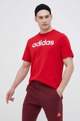 adidas tricou din bumbac culoarea rosu, cu imprimeu