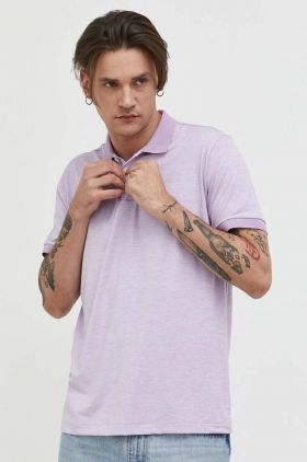 Abercrombie & Fitch tricou polo barbati, culoarea violet, melanj