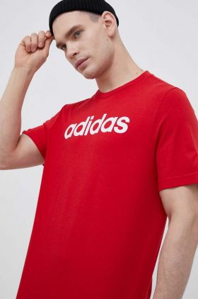 adidas tricou din bumbac culoarea rosu, cu imprimeu