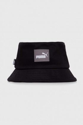 Puma palarie din bumbac culoarea negru, bumbac