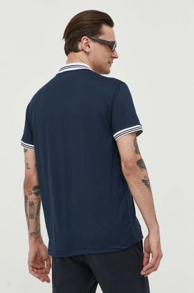 Abercrombie & Fitch tricou polo barbati, culoarea albastru marin, neted