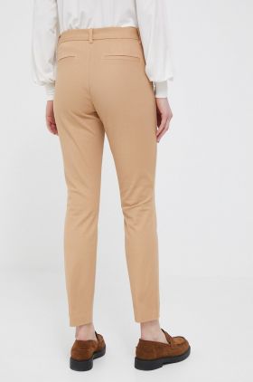 GAP pantaloni femei, culoarea bej, mulata, high waist