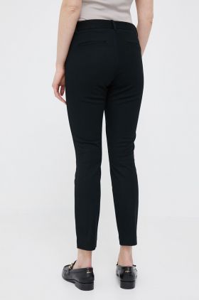 GAP pantaloni femei, culoarea negru, mulata, medium waist