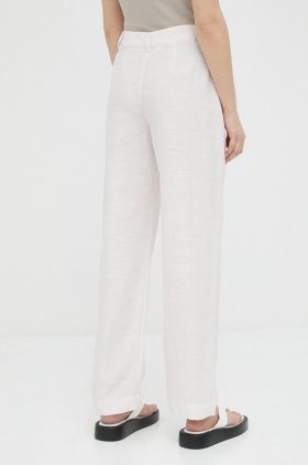 Samsoe Samsoe pantaloni Meme femei, culoarea roz, drept, high waist