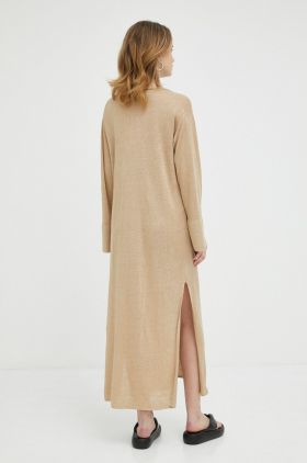 By Malene Birger rochie din in Thoni culoarea bej, maxi, drept