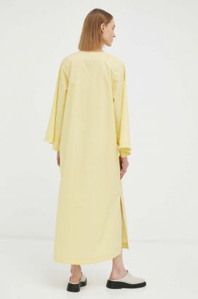 By Malene Birger rochie din bumbac culoarea galben, maxi, oversize