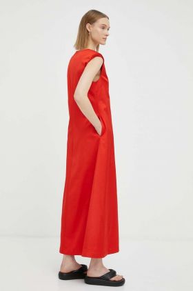 By Malene Birger rochie din lana culoarea rosu, maxi, evazati