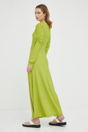 Gestuz rochie Olava culoarea verde, maxi, evazati