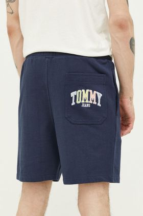 Tommy Jeans pantaloni scurti din bumbac culoarea albastru marin