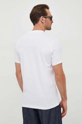 Karl Lagerfeld tricou din bumbac culoarea alb, cu imprimeu