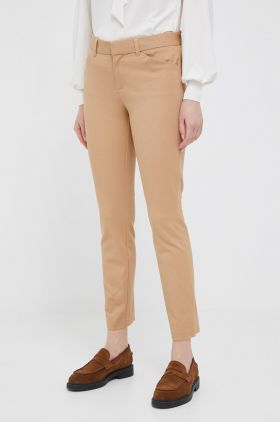 GAP pantaloni femei, culoarea bej, mulata, high waist