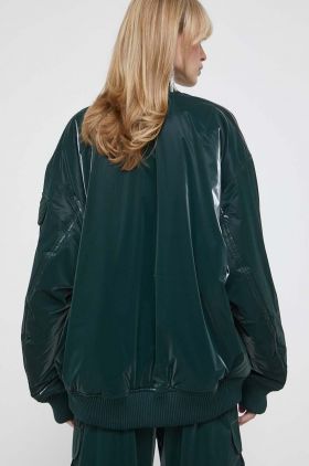 Stine Goya geaca bomber femei, culoarea verde, de tranzitie