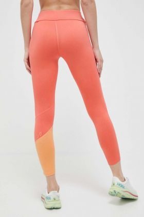 Asics leggins de antrenament Tiger culoarea portocaliu, cu imprimeu