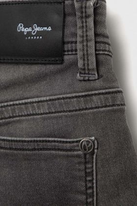 Pepe Jeans pantaloni scurti din denim pentru copii culoarea gri, talie reglabila