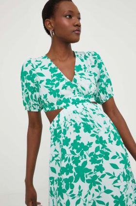 Answear Lab rochie culoarea verde, midi, evazati