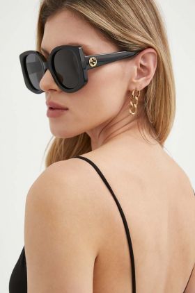 Gucci ochelari de soare femei, culoarea negru