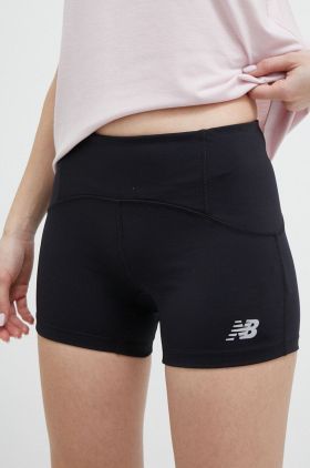 New Balance pantaloni scurți de alergare Accelerate Pacer culoarea negru, neted, medium waist