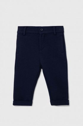 United Colors of Benetton pantaloni bebe culoarea albastru marin, neted