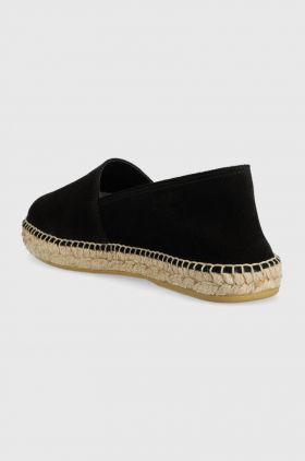 Karl Lagerfeld espadrile din piele intoarsa KAMINO culoarea negru, KL70102