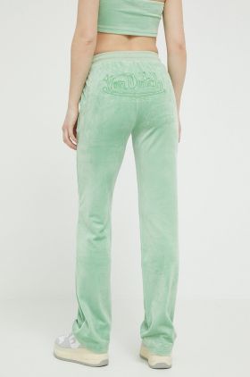 Von Dutch pantaloni de trening culoarea verde, cu imprimeu