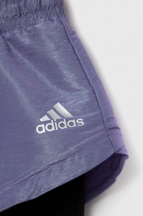 adidas pantaloni scurti copii G D WV SHO 2IN culoarea violet, neted, talie reglabila