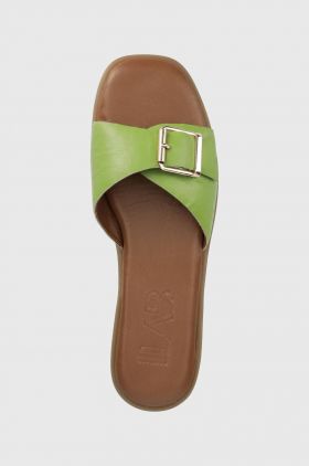 Answear Lab slapi de piele femei, culoarea verde
