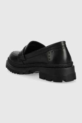 Answear Lab mocasini de piele femei, culoarea negru, cu toc plat