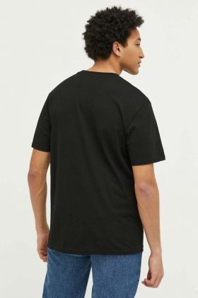 Volcom tricou din bumbac culoarea negru, neted