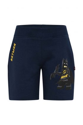 Lego pantaloni scurți din bumbac pentru copii culoarea albastru marin