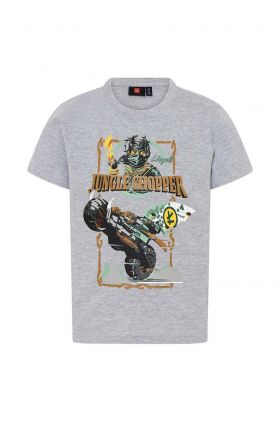 Lego tricou de bumbac pentru copii culoarea gri, cu imprimeu