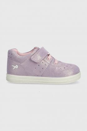 Primigi sneakers de piele întoarsă pentru copii culoarea roz