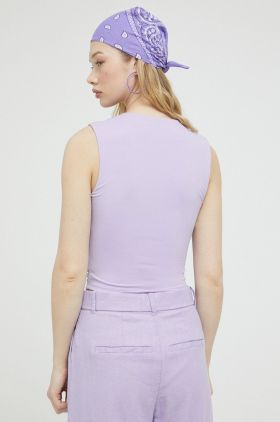 Abercrombie & Fitch bluza femei, culoarea violet, neted