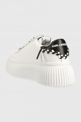 Karl Lagerfeld sneakers din piele KREEPER LO culoarea alb, KL42372