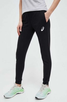 Asics pantaloni de trening culoarea negru, cu imprimeu