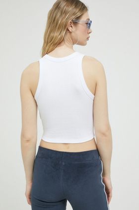 Abercrombie & Fitch top femei, culoarea alb