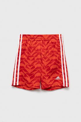 adidas pantaloni scurti din bumbac U FT culoarea rosu, talie reglabila