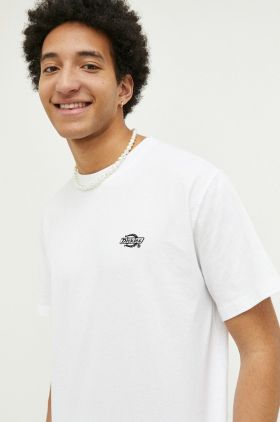 Dickies tricou din bumbac culoarea alb, cu imprimeu