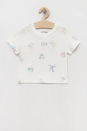 GAP tricou de bumbac pentru copii x Disney culoarea alb