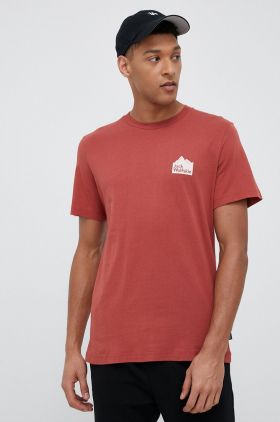 Jack Wolfskin tricou din bumbac 10 culoarea bordo, neted