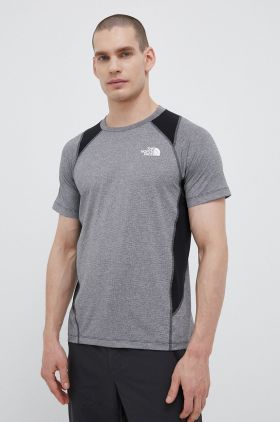 The North Face tricou sport Glacier culoarea gri, modelator