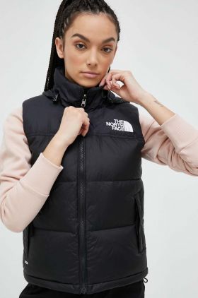 The North Face vesta 1996 RETRO NUPTSE VEST femei, culoarea negru, de iarna