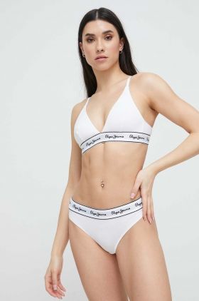 Pepe Jeans sutien culoarea alb, neted