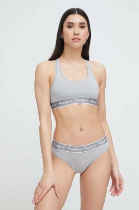 Pepe Jeans sutien culoarea gri, melanj