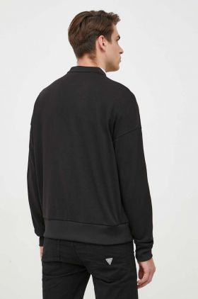 Armani Exchange hanorac de bumbac barbati, culoarea negru, cu imprimeu