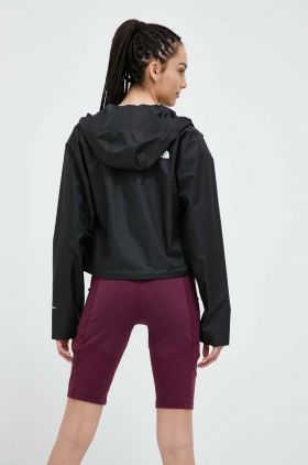 The North Face jacheta de exterior Cropped Quest culoarea negru, de tranzitie, oversize