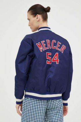 Mercer Amsterdam geaca bomber culoarea albastru marin, de tranzitie