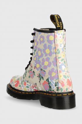 Dr. Martens bocanci de piele 1460 femei, culoarea bej, cu toc plat, DM30791292 DM30791292-Parchment